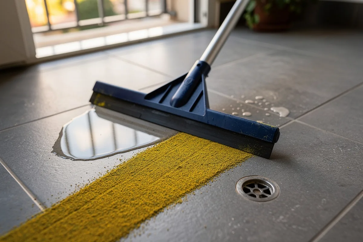Terrazzo pieno di polvere gialla: come pulirlo senza spargerla in tutta casa